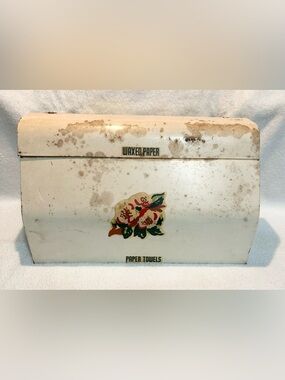 Vintage 1950s mid century metal paper towel holder wall mount kitchen dispenser